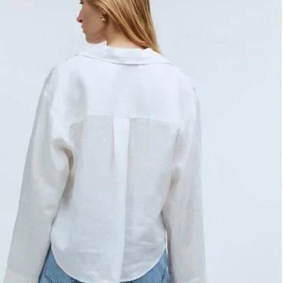 MADEWELL Resort Long-Sleeve Shirt EMBROIDERED EYELET WHITE NWT Sz L - Picture 6 of 6